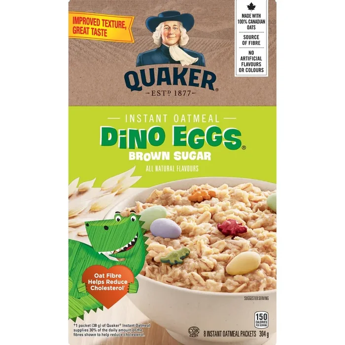 Quaker Dino Eggs Brown Sugar Instant Oatmeal 8pk. – 304g