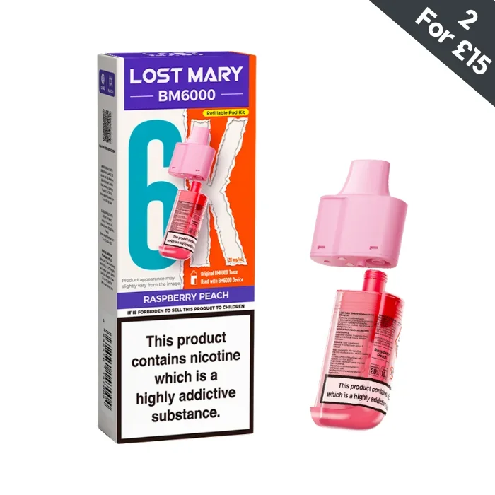 Raspberry Peach – Lost Mary BM6000 POD
