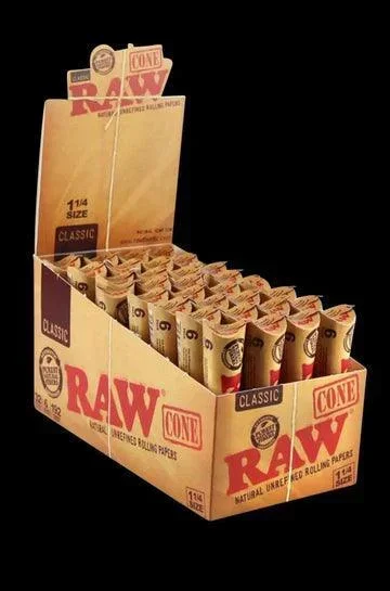 RAW Cone Rolling Papers – 1 1/4 Size