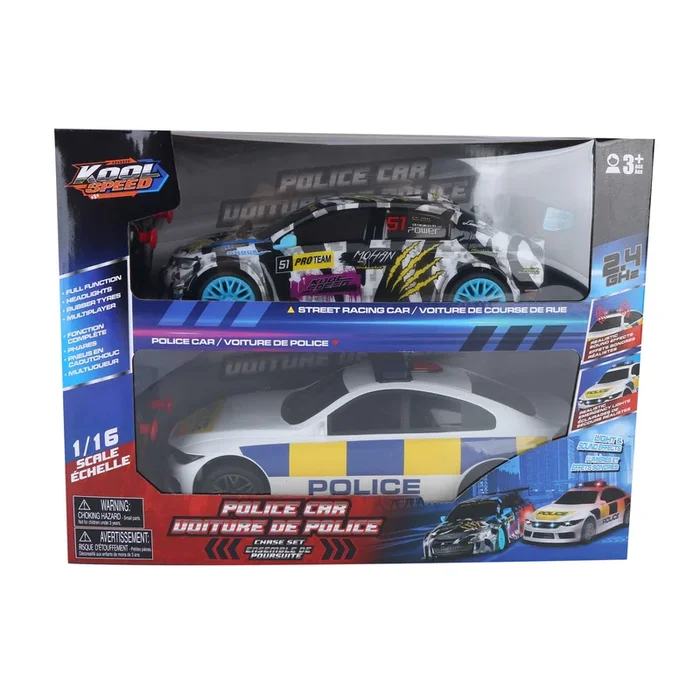 RC Police Car & Street Racer, 11-in.