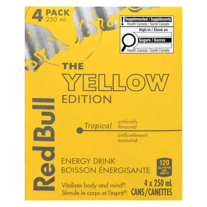 Red Bull The Yellow Edition Tropical Energy Drink, 4-Pack, 250-ml