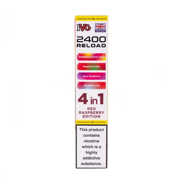Red Raspberry Edition IVG 2400 Reload Replacement Pods – 4 Pack
