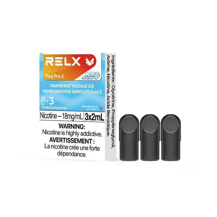 RELX Pod Pro 2 – Grapefruit Voltage Ice (3 pack) (ON)