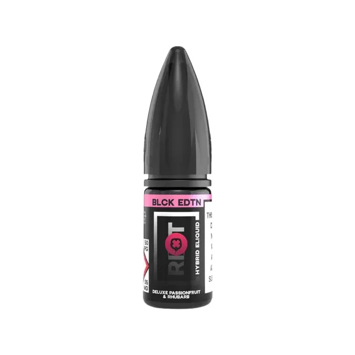 Riot Squad BLACK Edition Deluxe Passionfruit & Rhubarb Nic Salt 10ml