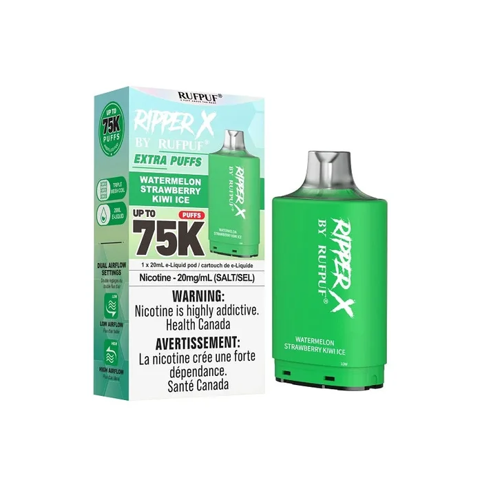 Ripper X Pod by Rufpuf 75K – Watermelon Strawberry Kiwi Ice (ON)