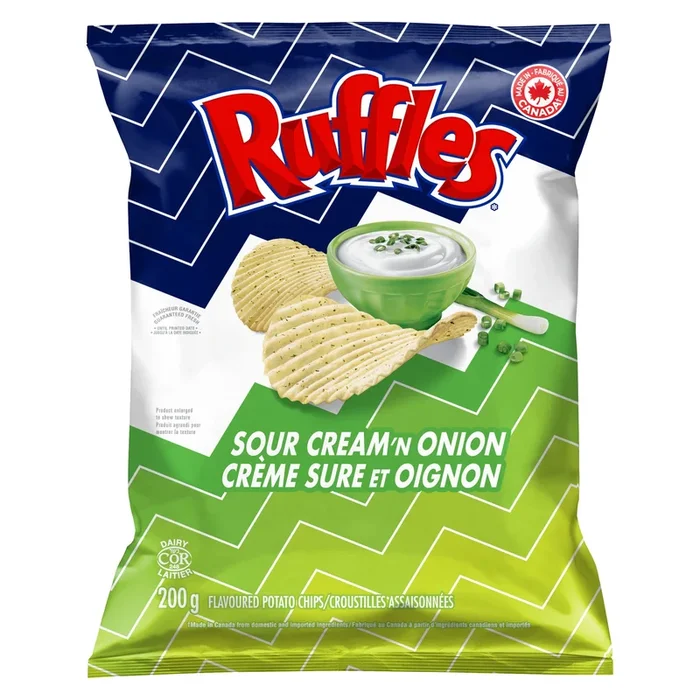 Ruffles Sour Cream ‘n Onion Potato Chips, 200g