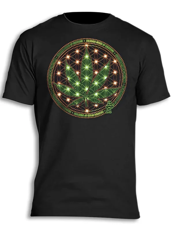 Sacred Geometry Pot Leaf Myxed Up T-Shirt