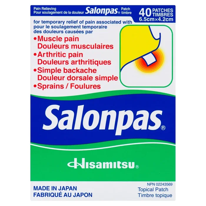 Salonpas Pain Relieving Topical Patches, 40-Pack