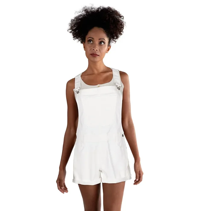 Salopette courte en denim mySTYLE pour femmes, blanc