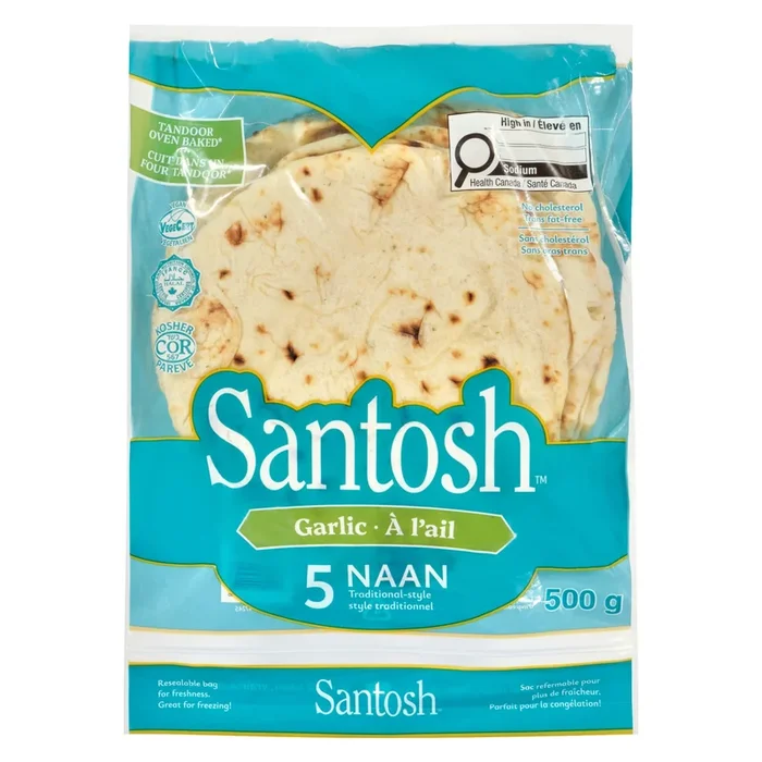 Santosh Garlic Naan Bread, 5-Pack, 500 g