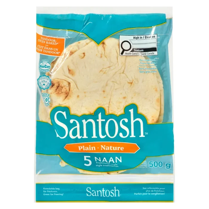 Santosh Plain Naan Traditional Bread, 5-Pack, 500 g