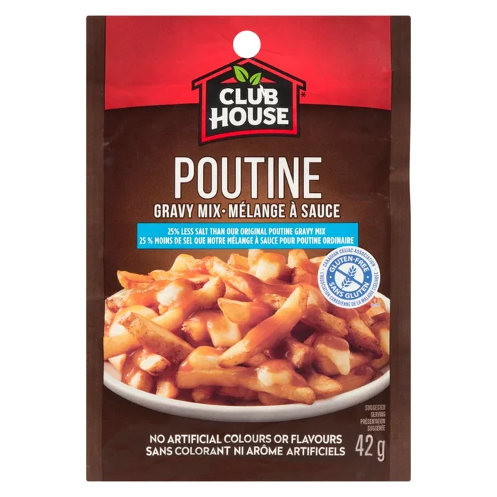 Sauce pour poutine 25 % moins de sel Club House – 42 g