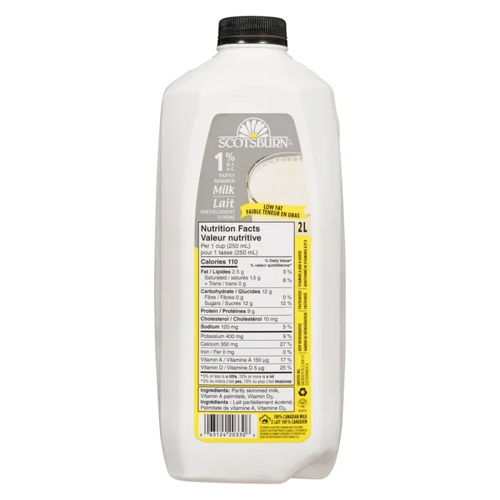 Scotsburn Partly Skimmed Milk 1% M.F. – 2L