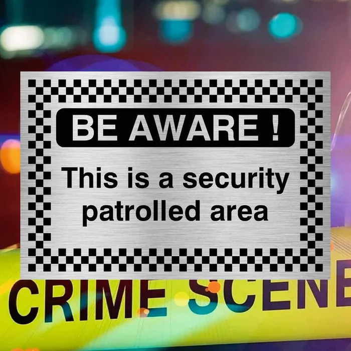 Security Patrol Area Sign Silver