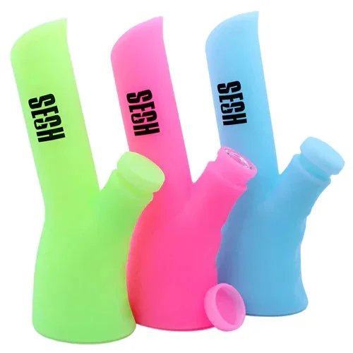Sesh Angled Silicone 9″ Glow in the Dark Bong