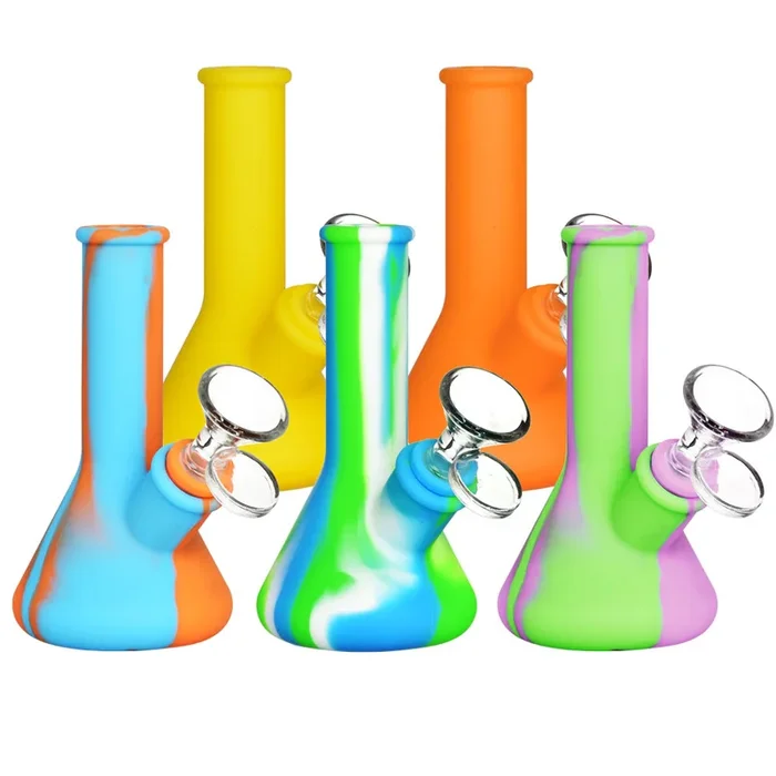 Silicone Beaker Travel Water Pipe- 5″
