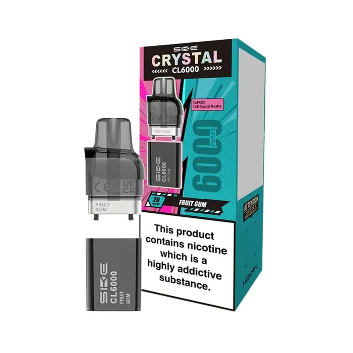 SKE Crystal CL6000 Fruit Gum Prefilled Vape Pods