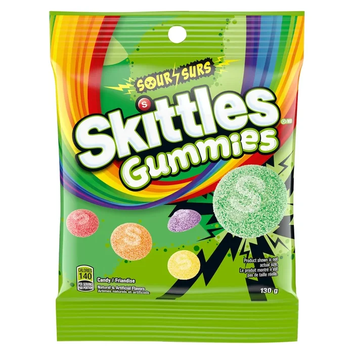 Skittles Sour Gummies Candy, 130 g