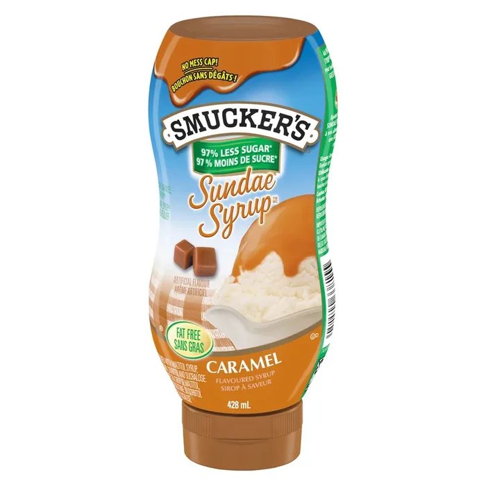 Smucker’s Sundae Syrup Sirop Sans Sucre Saveur de Caramel, 428-ml