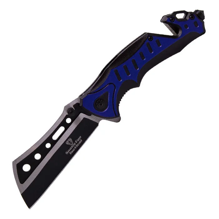 Snake Eye – 3.5″ Blue Broad Blade Foldable Pocket Knife