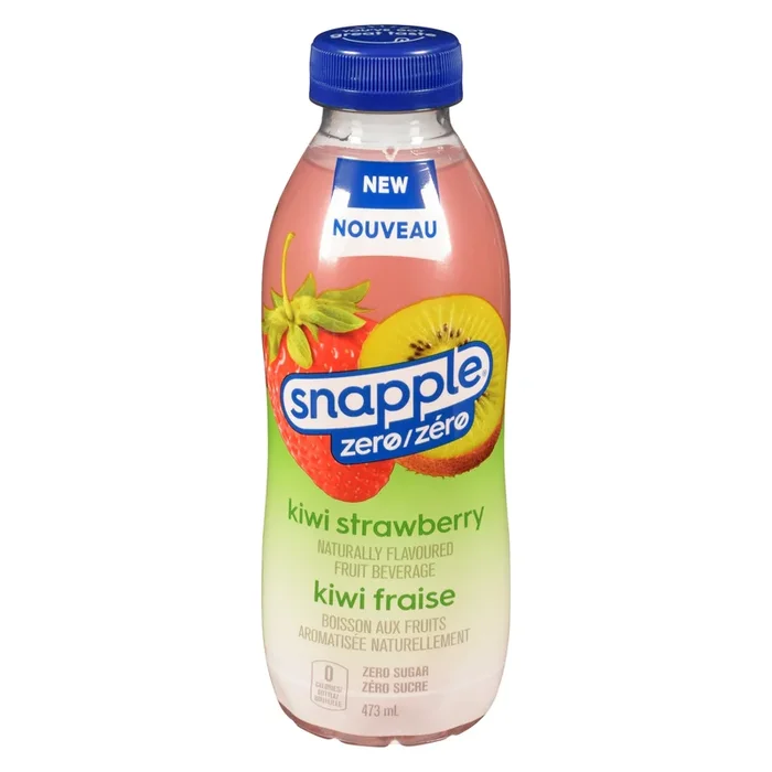 Snapple Kiwi Strawberry Zero Sugar Fruit Beverage, 473-ml
