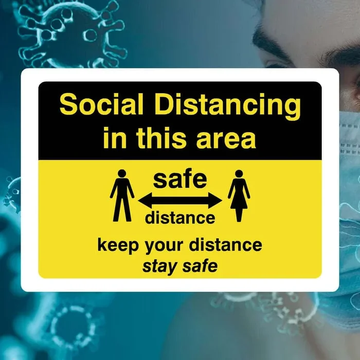 Social Distancing In Area Safe Distance Sign