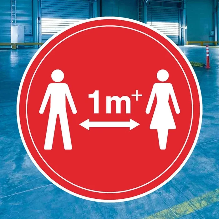 Social Distancing Vinyl Floor Sticker – 1 Metre Distance – Anti-Slip