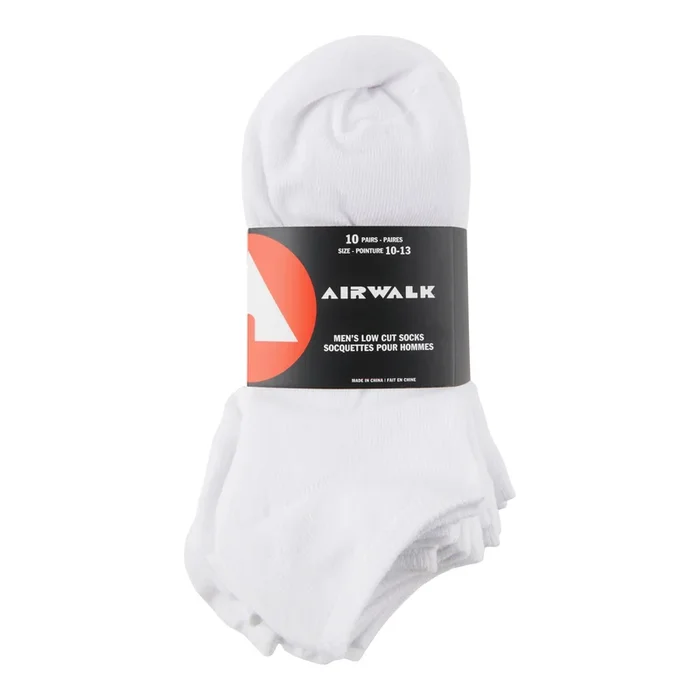 Socquettes pour hommes, blanc – emb. de 10