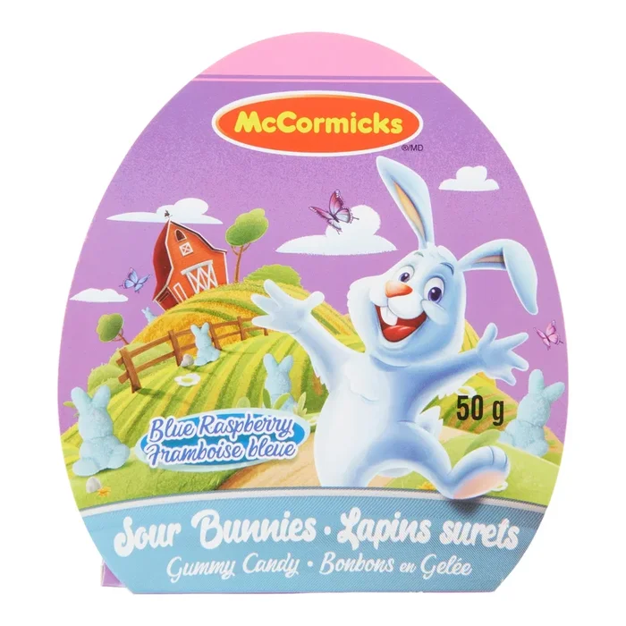 Sour Blue Raspberry Gummy Bunny, 50 g