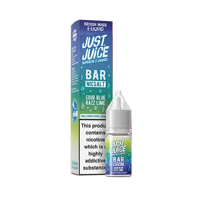 Sour Blue Razz Lime 10ml Nic Salt E-Liquid by Just Juice Bar Salt