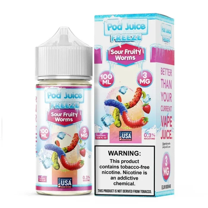 Sour Fruity Worms By Pod Juice 55