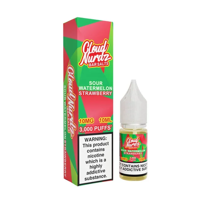 Sour Watermelon Strawberry Nic Salt E-Liquid By Cloud Nurdz