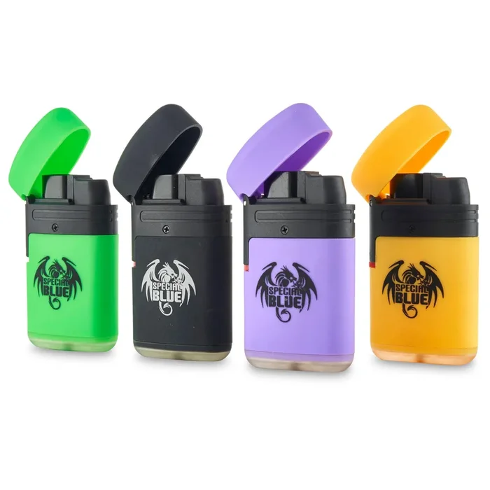 Special Blue Double Flame Rubber Torch Lighter