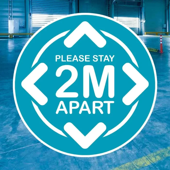 Stay 2 Metres Apart Social Distancing Floor Sticker