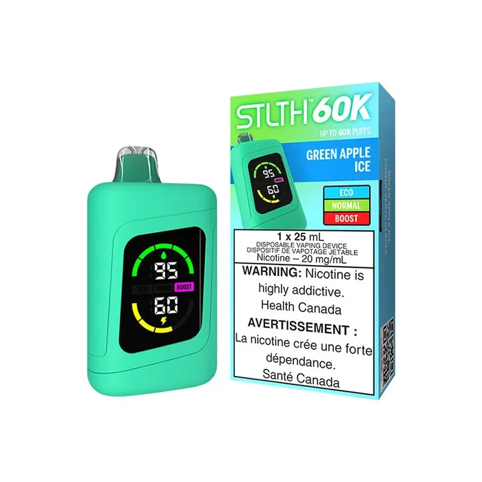 STLTH 60K Disposable – Green Apple Ice (ON)