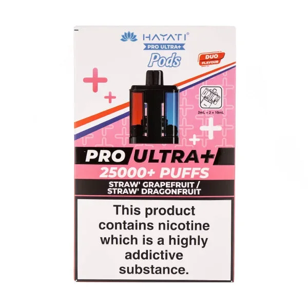 Straw’ Grapefruit/Straw’ Dragonfruit Pro Ultra Plus 25k Prefilled Pod + Refill by Hayati