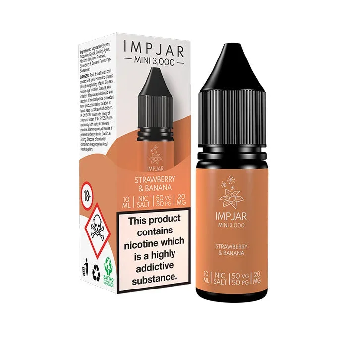 Strawberry & Banana 10ml Nic Salt E-Liquid by Imp Jar