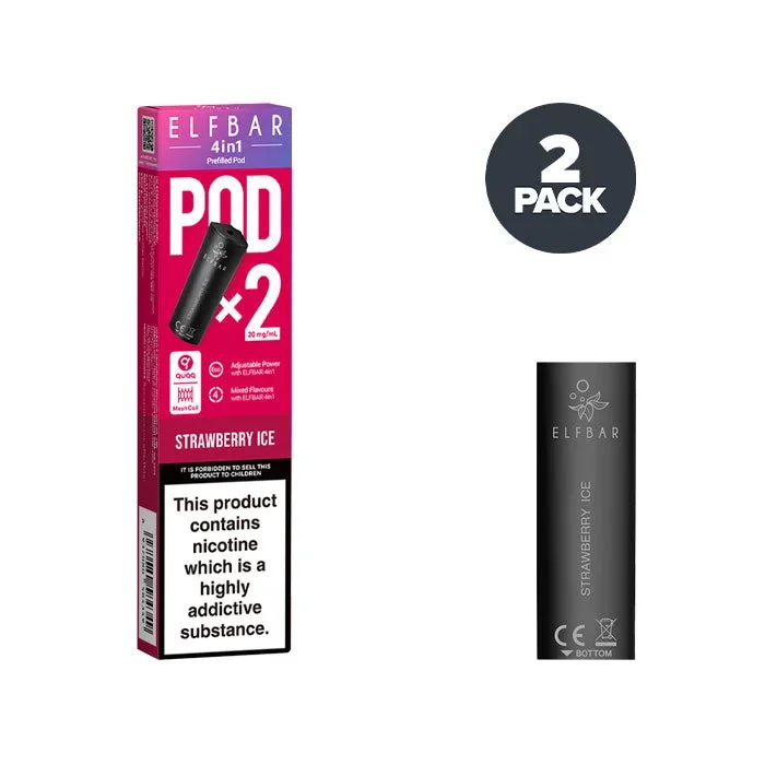 Strawberry Ice Elf Bar 4 in 1 Prefilled Pods