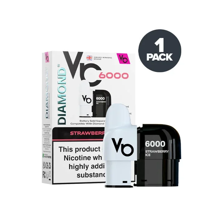 Strawberry Ice Vapes Bars Diamond 6000 Prefilled Pods