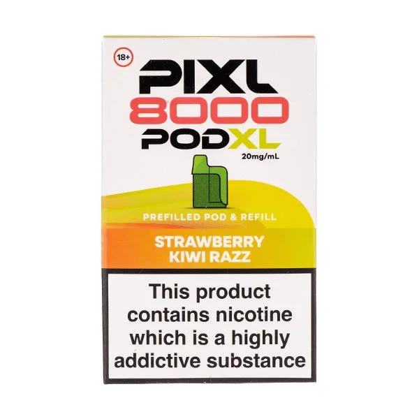 Strawberry Kiwi Razz Pixl 8000 Prefilled Pod + Refill by Pixl