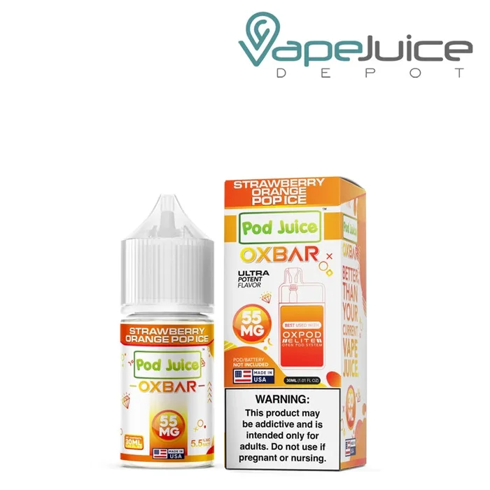 Strawberry Orange Pop Ice Pod Juice x OXBAR Salts 30ml