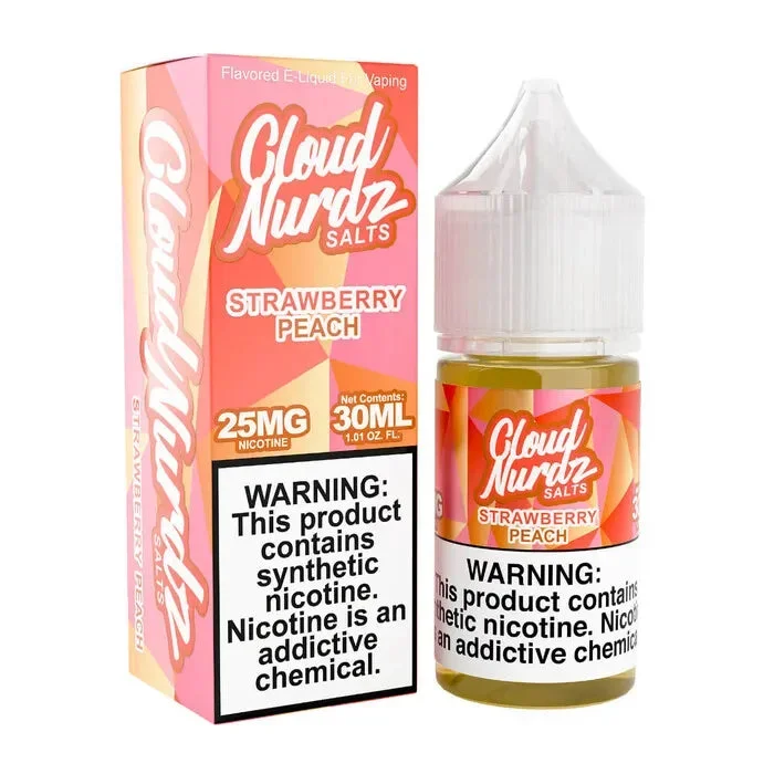 Strawberry Peach Synthetic Nicotine E-Liquid by Cloud Nurdz