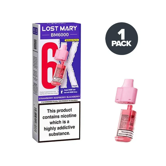 Strawberry Raspberry Blackberry Lost Mary BM6000 Refill Pack
