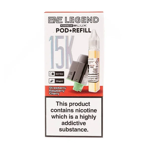 Strawberry Raspberry Cherry ENE Legend 15K Prefilled Pod + Refill by Elux