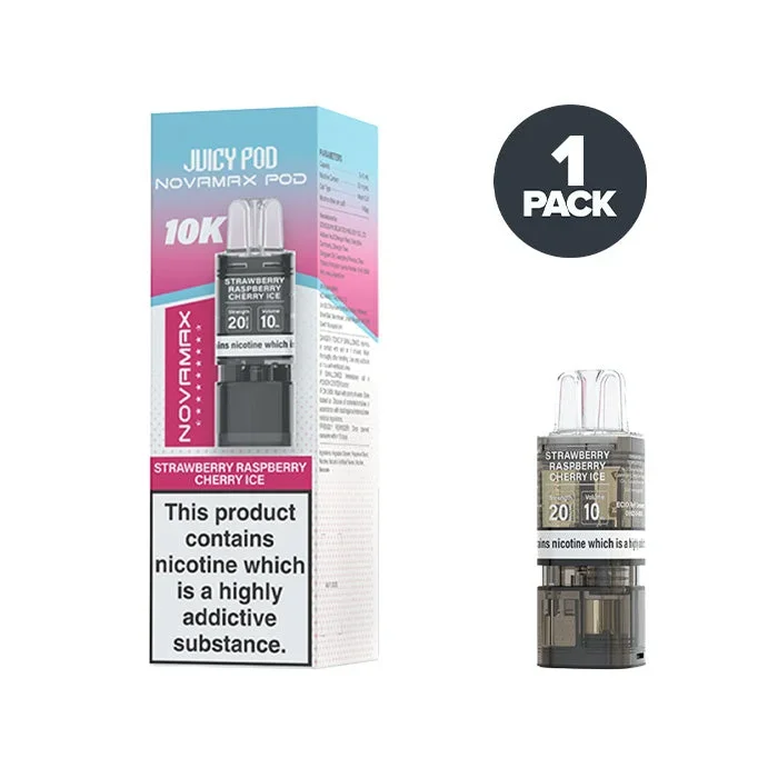 Strawberry Raspberry Cherry Ice Juicy Pod Novamax 10K Prefilled Pods