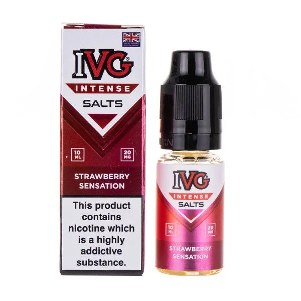 Strawberry Sensation Nic Salt E-Liquid by IVG Intense Salts