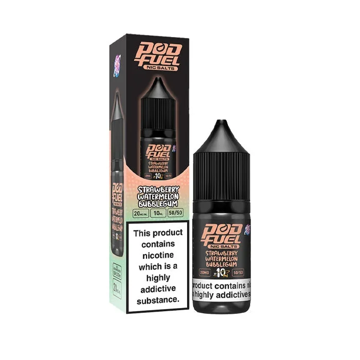 Strawberry Watermelon Bubblegum 10ml Nic Salt E-Liquid by Pod Fuel