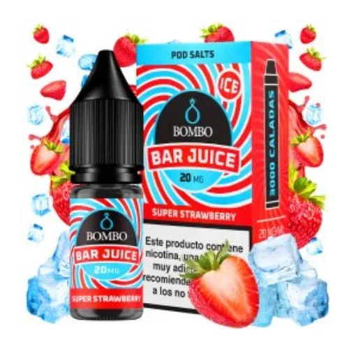 Super Strawberry Ice 10ml (Sales de nicotina) (Bar Juice by Bombo)