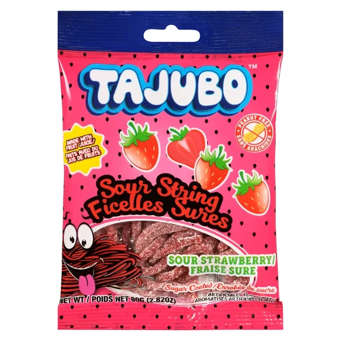 Tajubo Strawberry Sour String, 80-g