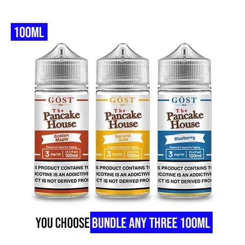 The Pancake House Vape Juice 100ml Pick 3 Bundle